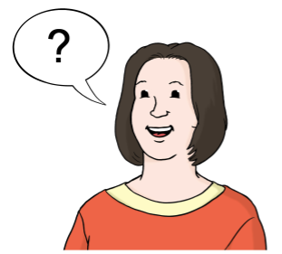  Grafik einer Frau mit einer Sprechblase in der sich ein Fragezeichen befidnet 