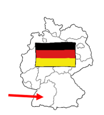  Geografische Karte von Deutschland mit Pfeil zeigend auf Neckartenzlingen 