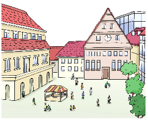  Grafik des Marktplatzes 